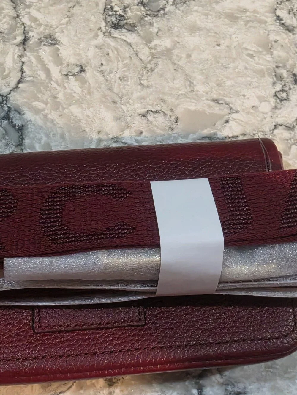 Marc Jacobs The Mini Bag Crossbody in Burgundy Pebble Leather